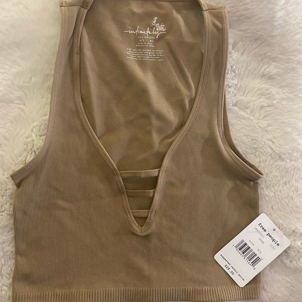 Free people beige bralette/ crop top